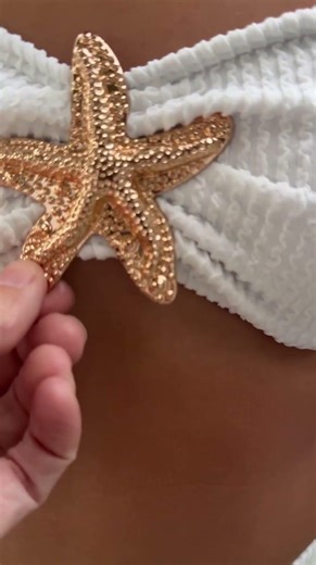 Verdusa Girl's 3 Piece Bikini Sets Metal Starfish Swimsuits with Beach Cover Up Skirt