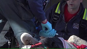 77K views · 318 reactions | New Bedford Fire Department and EMS revived a homeless man around 1:45pm yesterday afternoon under the 195/Route 18 overpass. After being revived with Narcan, the man became belligerent and can be seen running from the homeless encampment ... | New Bedford Guide | Facebook