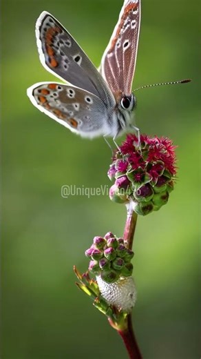 Closeup Butterfly flapping its wings for fly