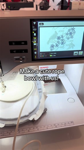 Embroidering onto rope is a possibility and BERNINA makes it easy to do!! #txqw #smallbusiness #quilting #texas #ropebowl