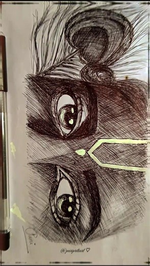 A pen in Artist hand🖋️#art #drawing #krishna #pendrawing #trending #artist