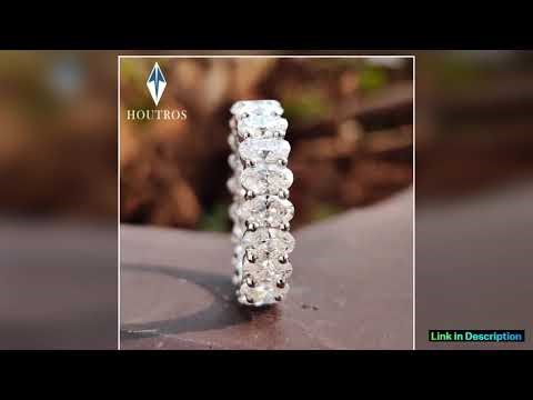 3x5mm Oval Cut Moissanite Eternity Ring for Women 925 Sterling Silver Stackable Band Engagement Wed