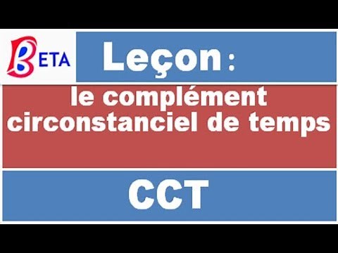 le complément circonstanciel de temps