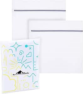 myHomeBody Mesh Laundry Bags, 2 Pack X-Large Grey, Zipper Closure, Perfect for Bulky Items and Travel