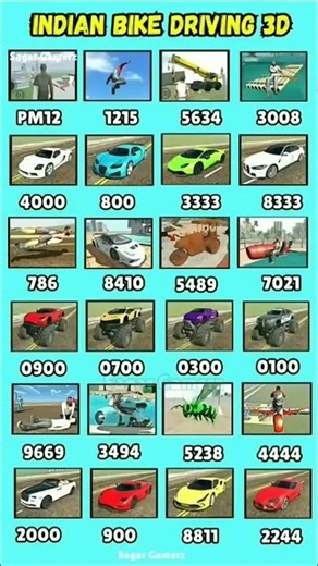Indian Bike 3D Driving ll All NEW CHEATS CODES #shorts #shorts
