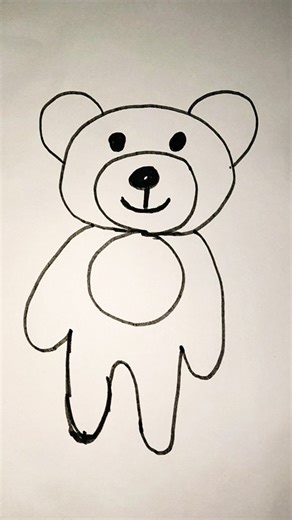 Easy paper taddy 🐻drawing video for kids #shortvideo #viralvideo #youtubeshorts #viral #shorts #art