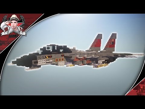 Minecraft: Modern Warfare F-14D "Super Tomcat" | Jet Fighter Tutorial (In-Flight + Landed Version)