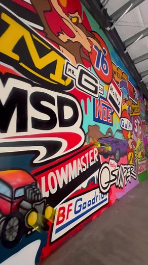 Hot Rod Sticker Bomb Mural Art Commission