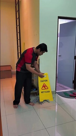 Caution Wet Floor & Cleaning In Progress Sign Yellow Foldable Floor Sign Board Stand