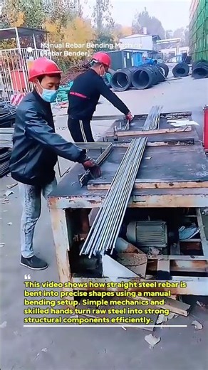 Manual Rebar Bending in Action #ConstructionUSA #SteelWork #Rebar