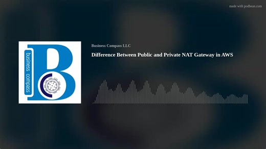 Difference Between Public and Private NAT Gateway in AWS https://knowledge.businesscompassllc.com/difference-between-public-and-private-nat-gateway-in-aws/ AWS offers two distinct NAT Gateway options that can make or break your cloud networking strategy. This podcast is designed for cloud architects, DevOps engineers, and IT professionals who need to make informed decisions about AWS VPC connectivity and want to optimize their network architecture. | BusinessCompassLLC | Facebook