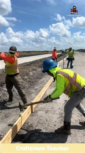 Driving Wooden Stakes into the Ground with Teamwork #shorts #construction #teamwork