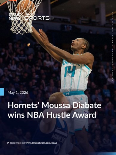 MR. HUSTLE 💪 Charlotte Hornets big man Moussa Diabate was named the winner of the 2025-26 NBA Hustle Award on Thursday. A first-time winner, Diabate ranked in the top 11 in six of the nine hustle categories used to determine the award recipient, including first in offensive box-outs per minute (0.0537) and fourth in screen assists per minute (0.1122). The Hustle Award honors a player