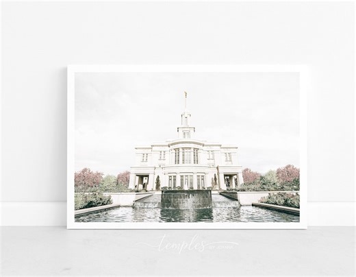 Payson Utah Temple, Digital Printable, Artistic Grain Finish, Payson Temple Decor, Temple Gallery Art, Lds Gift, Reflection Series - Etsy