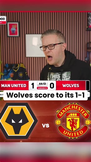 Mark goldbridge reaction to wolves scoring #manchesterunited #wolves #premierleague #markgoldbridge #fyp