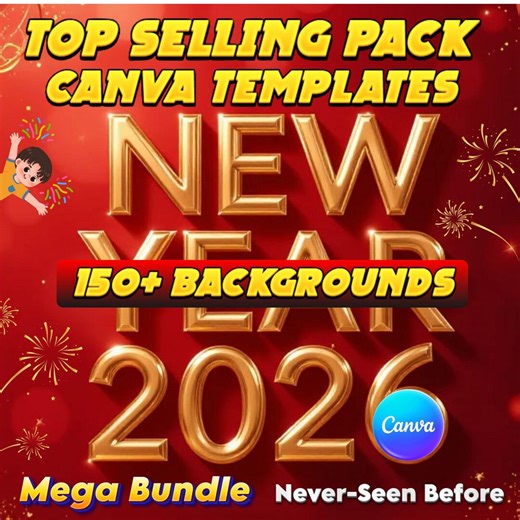 New Year 2026 Greeting Card Templates | Instantly Editable Canva Designs - Etsy