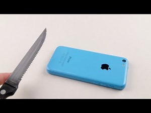 iPhone 5C Knife Scratch Screen Test