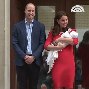 WATCH: Prince William and Duchess Kate leave the hospital in London with their third child, a boy. Any guesses on the name? | Today Show