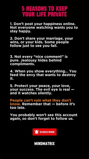 5 Reasons To Keep Your Life Private 🕯️ | Dark Psychology of Privacy...