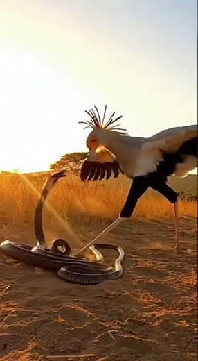 뱀잡이수리 vs 코브라 (세렝게티 초원)/Snake Catfish vs Cobra (Serengeti Meadows)