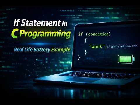 If Statement in C Programming | Real Life Battery Example 🔋 | Learn Conditional Statements Easily
