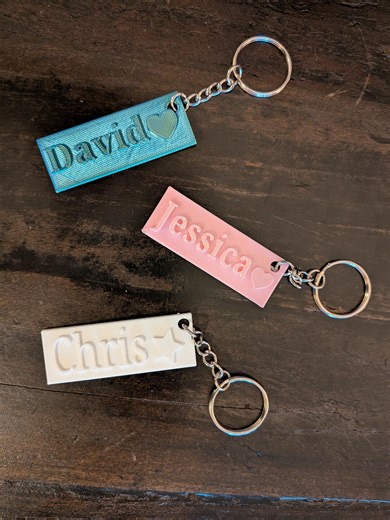 Personalized 3D Printed Key Chain Name Tags - Etsy