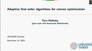 凸优化的自适应一阶算法