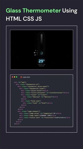 Glass Thermometer Using HTML CS JS