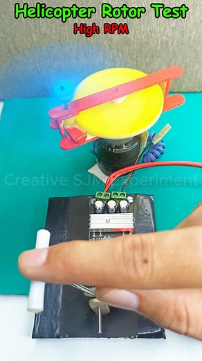 High Speed Rotor Test • Dc Motor | #dcmotor #tech #motor #dcmotorproject #engineering #experiment #science #helicopter | Creative SJM Experiment