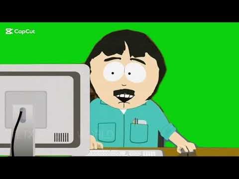 Randy marsh playing on computer - South Park - green screen