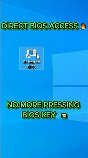 Windows Shortcut to Boot Into BIOS automatically (No bios key F2 or Delete Key) #shorts