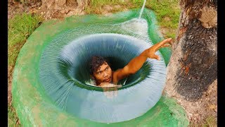 Digging a Deep Hidden Passage to an Underground Pool Created Entirely by Hand