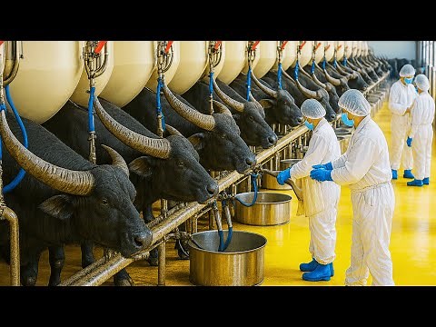How Millions of Buffaloes Are Farmed and Processed for Milk, Cheese, and Meat in Modern Factories