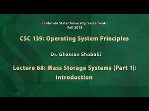 Operating Systems Lecture 68: Mass Storage Systems (Part 1): Introduction