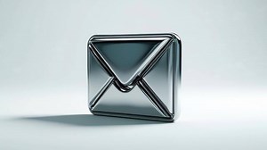 Download 3D Metallic Envelope Icon on Light Background for free