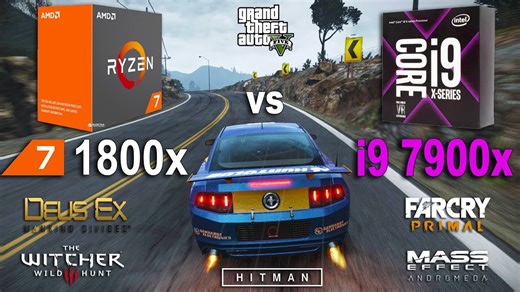 I9 7900X vs Ryzen 7 1800X test in 7 games (GTX 1070)