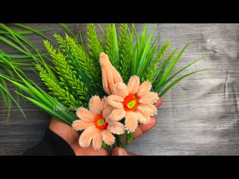 DIY Pipe Cleaner Crafts/How to Make Easy Flower From Chenille Stem/Pipe Cleaner Flowers Ideas