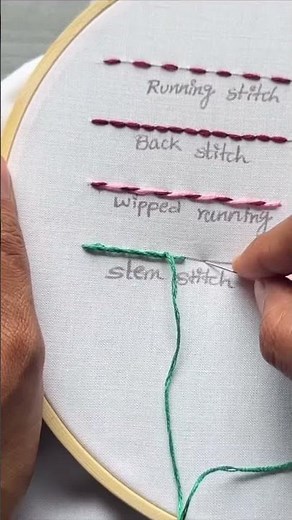 Stem Stitch Embroidery 🌿 Easy & Beautiful Design