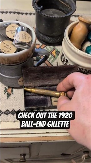 Antique Gillette and Scuttle! #straightrazorshave