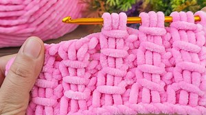 How to Make...Soft baby blanket Tunisian knitting pattern using velvet thread | Desing Crochet