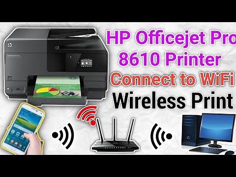 How to connect HP Officejet Pro 8610 Printer to WiFi.Wireless print on windows and smartphone-iPhone