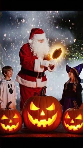 🎃 The Grumpy Pumpkin Finds His Smile 🎅 #SpookToSanta #Halloween #FunnyShorts