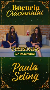 ❤️ TIMIȘOARA, revin cu drag pe 7 decembrie să aduc "Bucuria Crăciunului" în sufletele voastre. Vă invit să trăim, împreună, magia sărbătorilor de iarna. 🎄✨️🎁 | Paula Seling