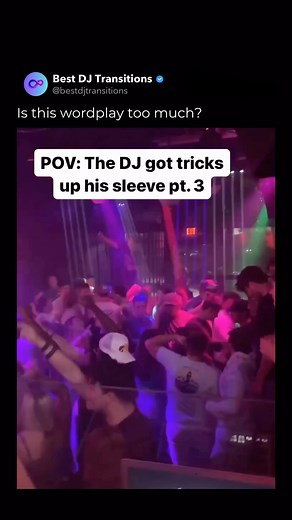 DJ Transitions | Tricks | Mashups on Instagram: "What do you think? 🤔 ⚡ Join our community for more cool transitions! ⚡ Credit: @studz.music #dj #mashup #transition #pioneer #mix #music #party #club #nightlife #wordplay"