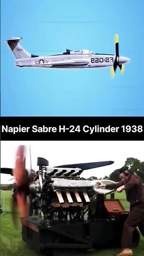 Napier Sabre H-24 Cylinder 1938✨✅#video #airplane #technology #engine #machine #mechanical #video