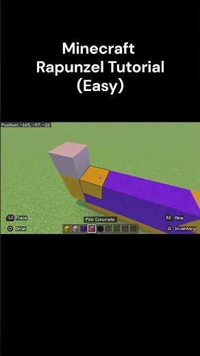 Minecraft Rapunzel Tutorial #minecraft #minecraftshorts #youtubeshorts #minecraftbuilding
