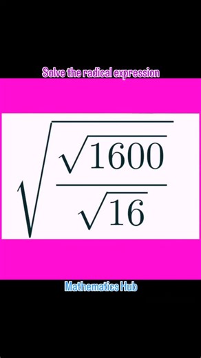Mathematics Hub on Instagram: "Solve the radical expression #radicalexpression #viralreels #viral #maths #solve"
