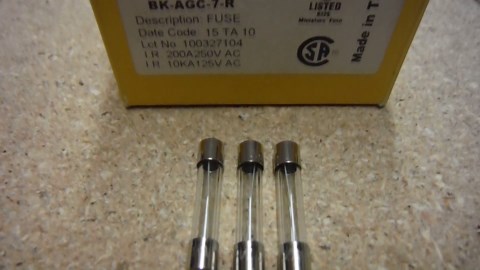 COOPER BUSSMANN BK/AGC-7-R FUSE, CARTRIDGE, 7A, 6.3X32MM, FAST ACT (5 pieces)