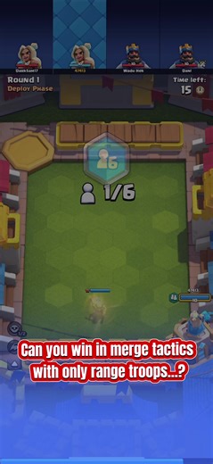 Can you win with only range troops in merge tactics?! #clashroyale #clash #gaming #f2p #update #mergetactics