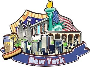 New York USA America Fridge Magnet Wooden Collection 3D Wood Handmade Travel City Souvenirs Refrigerator Magnet Home Decoration Gift -5